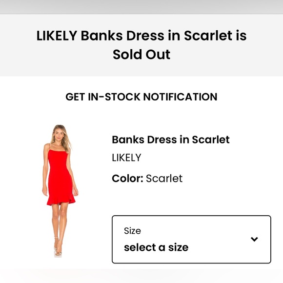LIKELY Banks Dress in Scarlet - Picture 2 of 11